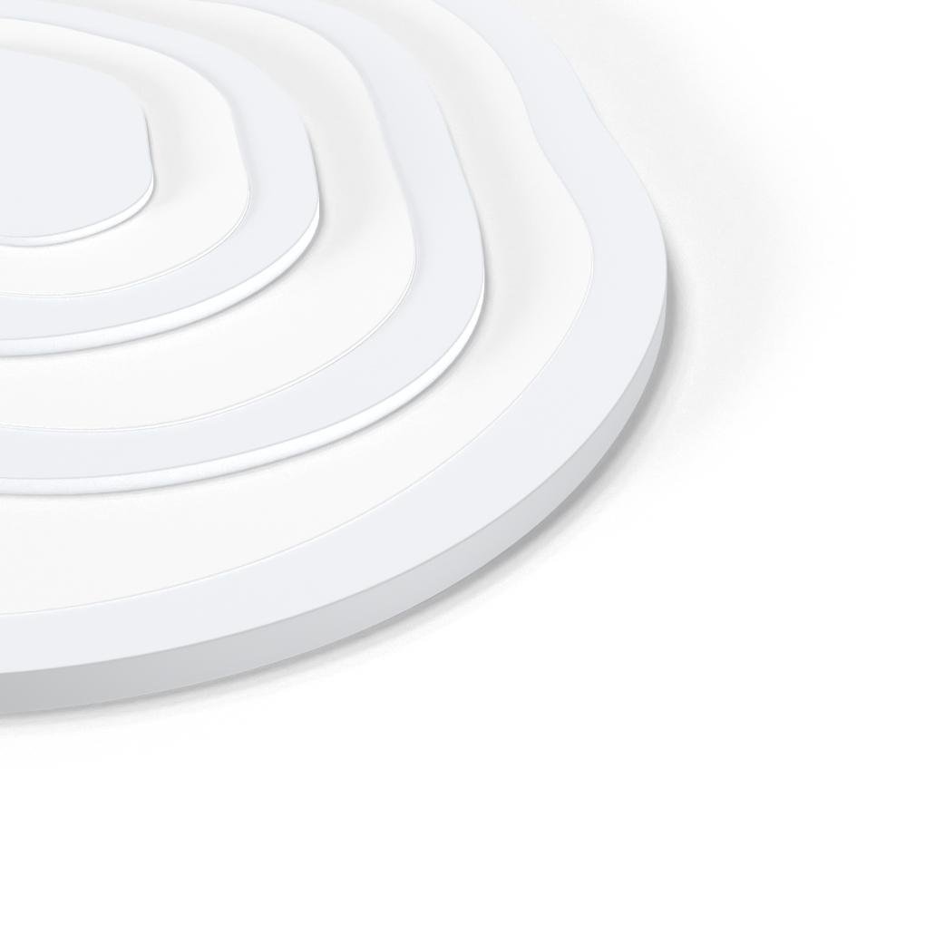 Rippled Concentric-Circle LED Flush-Mount Ceiling Light — Iron and PMMA, 20" or 30", Dimmable with Remote, 3000K–6000K