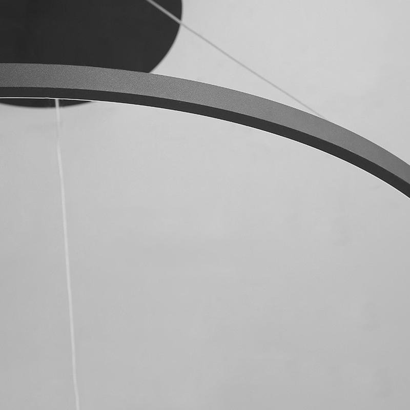 Circular Linear Chandelier — Aluminum, Stepless Dimming, Adjustable Color Temperature, 16" or 24" Diameter