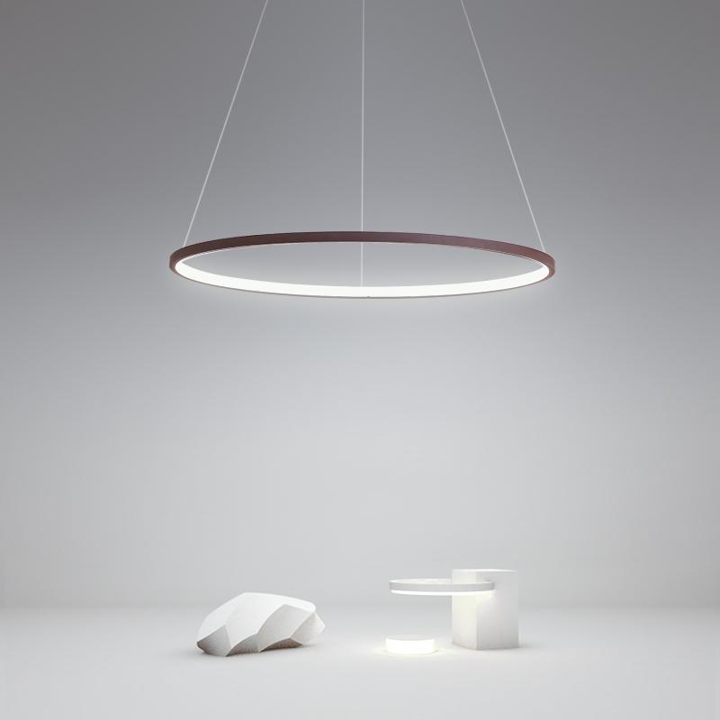 Circular Linear Chandelier — Aluminum, Stepless Dimming, Adjustable Color Temperature, 16" or 24" Diameter