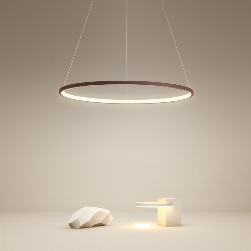 Circular Linear Chandelier — Aluminum, Stepless Dimming, Adjustable Color Temperature, 16" or 24" Diameter