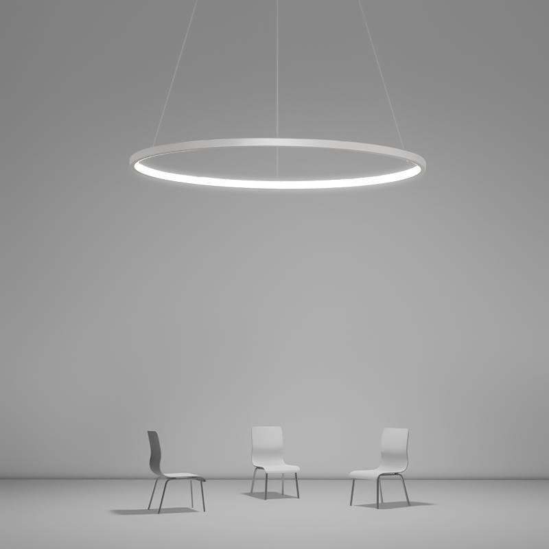 Circular Linear Chandelier — Aluminum, Stepless Dimming, Adjustable Color Temperature, 16" or 24" Diameter