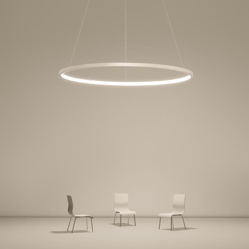 Circular Linear Chandelier — Aluminum, Stepless Dimming, Adjustable Color Temperature, 16" or 24" Diameter