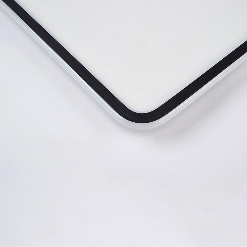 Contemporary Rectangular LED Flush Mount — Black Iron & PMMA, Dimmable with Remote, 3000K/4500K/6000K, 31" or 35"