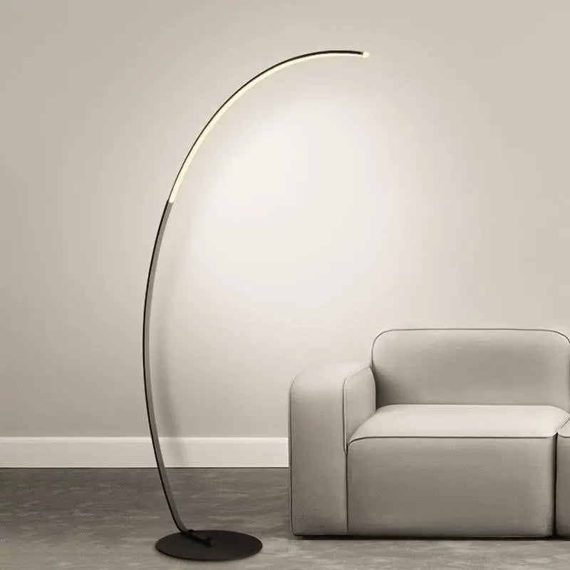 Arc Floor Lamps with Dimmable LED in Black Aluminum Luxe