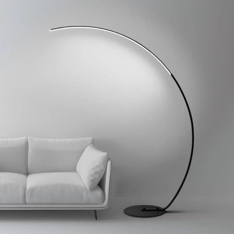 Arc Floor Lamps with Dimmable LED in Black Aluminum Luxe
