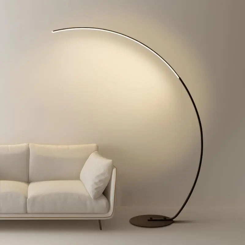 Arc Floor Lamps with Dimmable LED in Black Aluminum Luxe