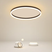 Round Flush-Mount Ceiling Light — Aluminum & PMMA, LED, Dimmable, Remote Control, 3000K–6000K, 16" or 24"