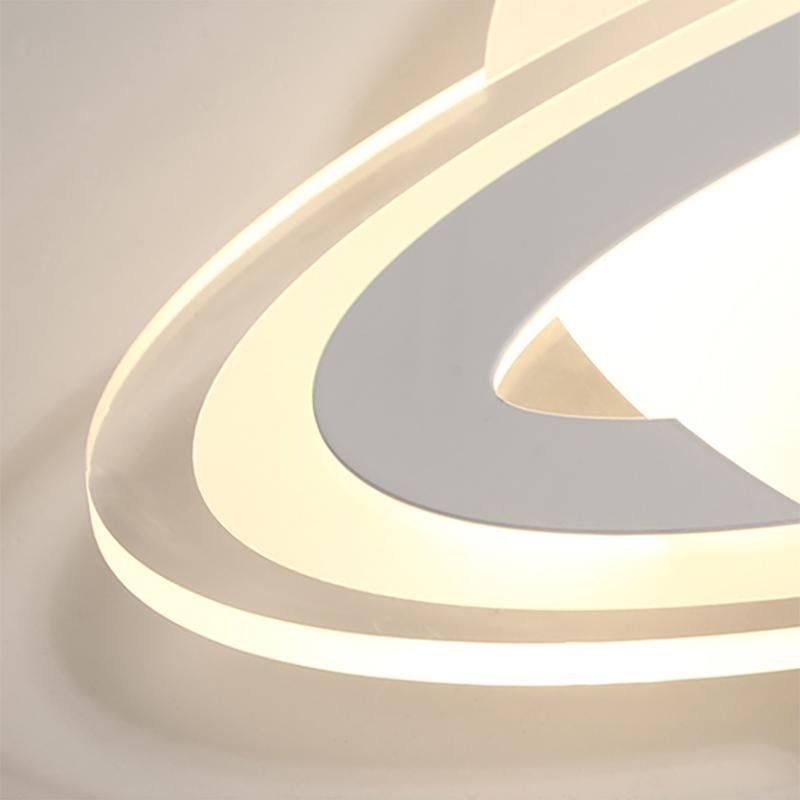 Planet-Shaped LED Flush-Mount Ceiling Light — Iron & Acrylic, Dimmable, Remote Control, 3000K/6000K