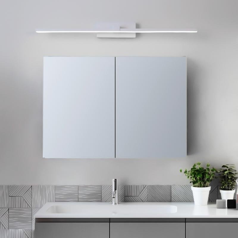 Minimalist Linear LED Vanity Light — Aluminum & PMMA, 1-Light, 6000K/3000K, 16" or 31"