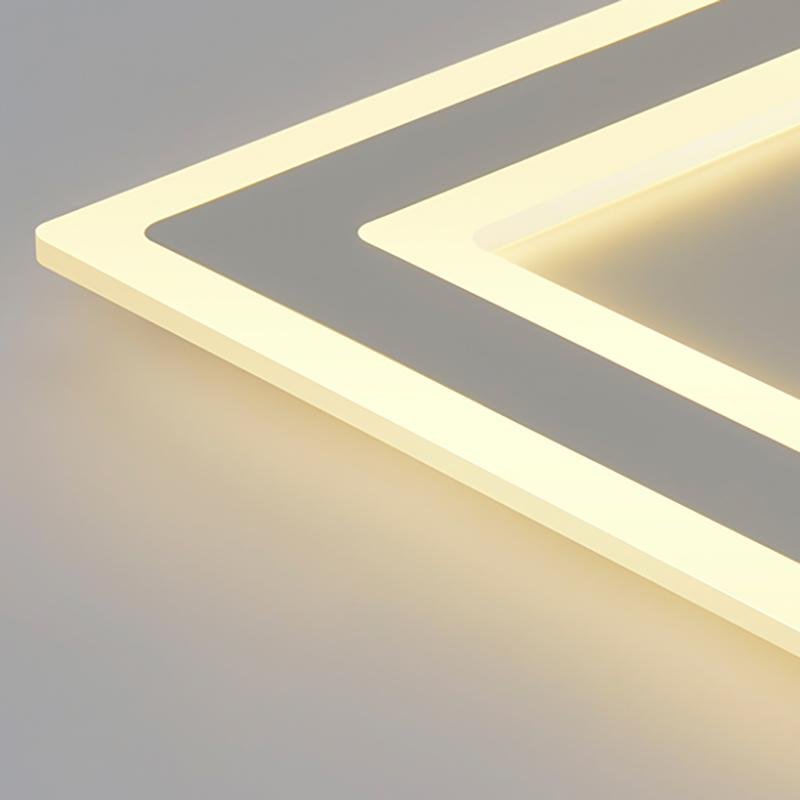 Contemporary Square LED Flush-Mount Ceiling Light — White Metal, Remote Stepless Dimming, 3000K–6000K, 16" or 31"