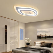 Leaf-Shaped LED Flush-Mount Ceiling Light — Iron and PMMA, White Finish, Dimmable, Remote Control, 41–50W, E26/E27