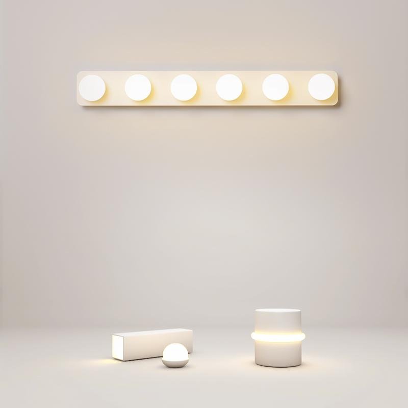 Spherical Multi-Light Linear Wall Sconce — PMMA and Aluminum, Warm White LED, 4-Light or 6-Light, E26/E27
