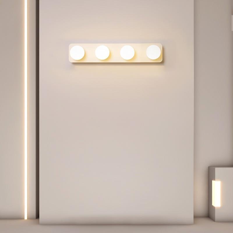 Spherical Multi-Light Linear Wall Sconce — PMMA and Aluminum, Warm White LED, 4-Light or 6-Light, E26/E27