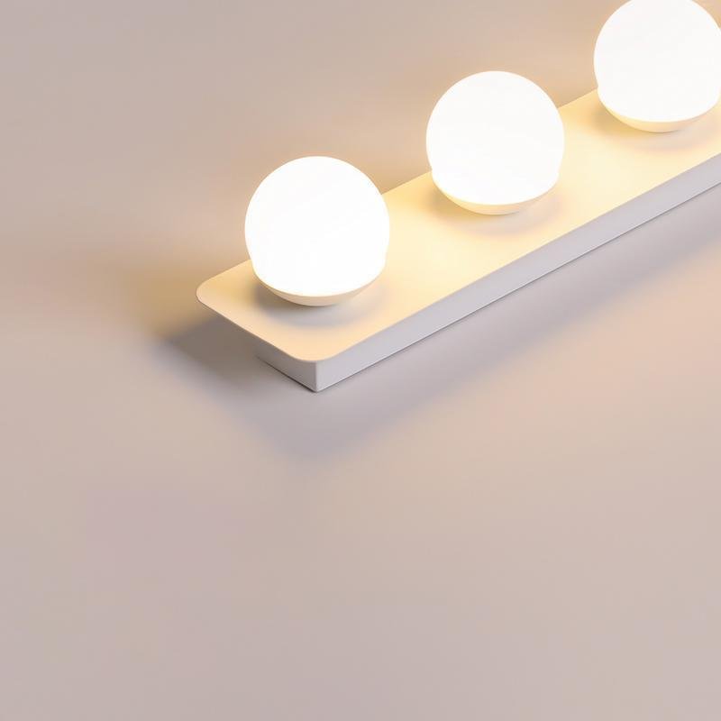 Spherical Multi-Light Linear Wall Sconce — PMMA and Aluminum, Warm White LED, 4-Light or 6-Light, E26/E27