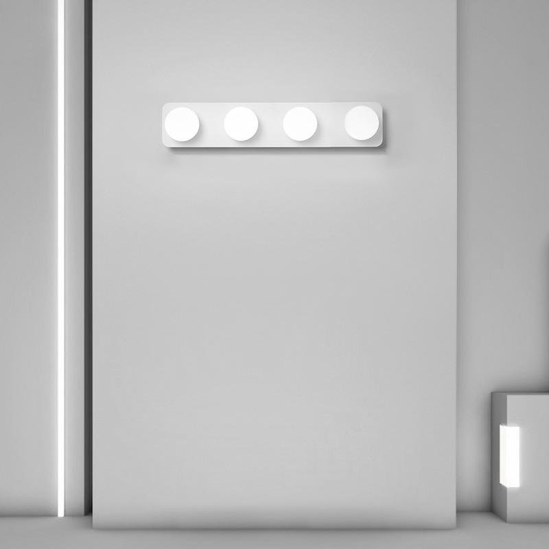 Spherical Multi-Light Linear Wall Sconce — PMMA and Aluminum, Warm White LED, 4-Light or 6-Light, E26/E27