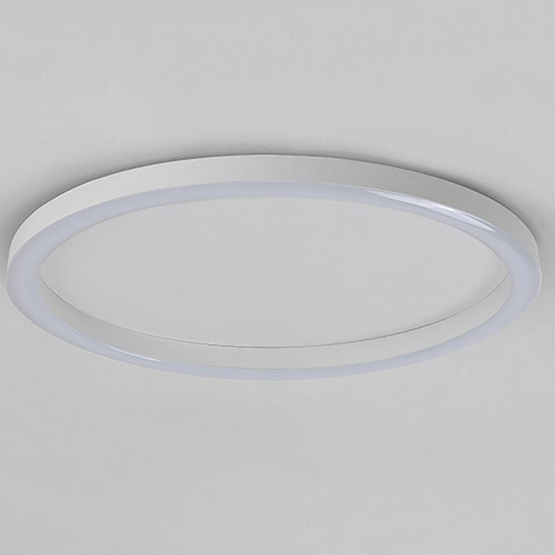 16" Modern Circle LED Flush-Mount Ceiling Light — Aluminum, Dimmable, 3000K–6000K, Remote Control, 33W