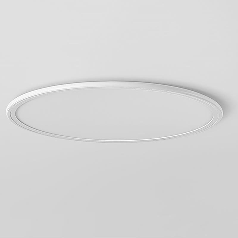 30" Ultra-Thin Round LED Flush Mount — Aluminum & Acrylic, 72W, 2700K–6500K, Remote Control Dimmable