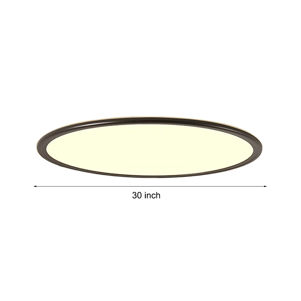 30" Ultra-Thin Round LED Flush Mount — Aluminum & Acrylic, 72W, 2700K–6500K, Remote Control Dimmable