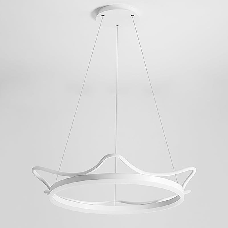 Imperial Crown Chandelier — Aluminum & Iron, LED, 22" Diameter, 3000K–6000K Dimmable, Remote Control