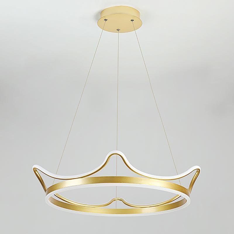 Imperial Crown Chandelier — Aluminum & Iron, LED, 22" Diameter, 3000K–6000K Dimmable, Remote Control