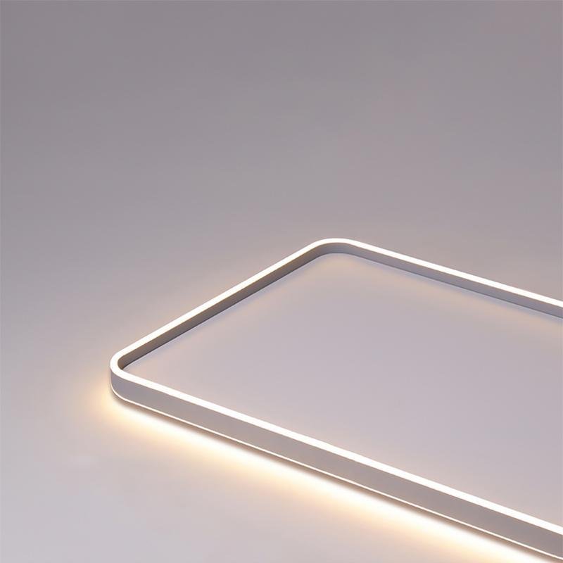 Rectangular LED Flush-Mount Ceiling Light — Aluminum & PMMA, 35"×22", Dimmable 3000K–6000K, Remote Control