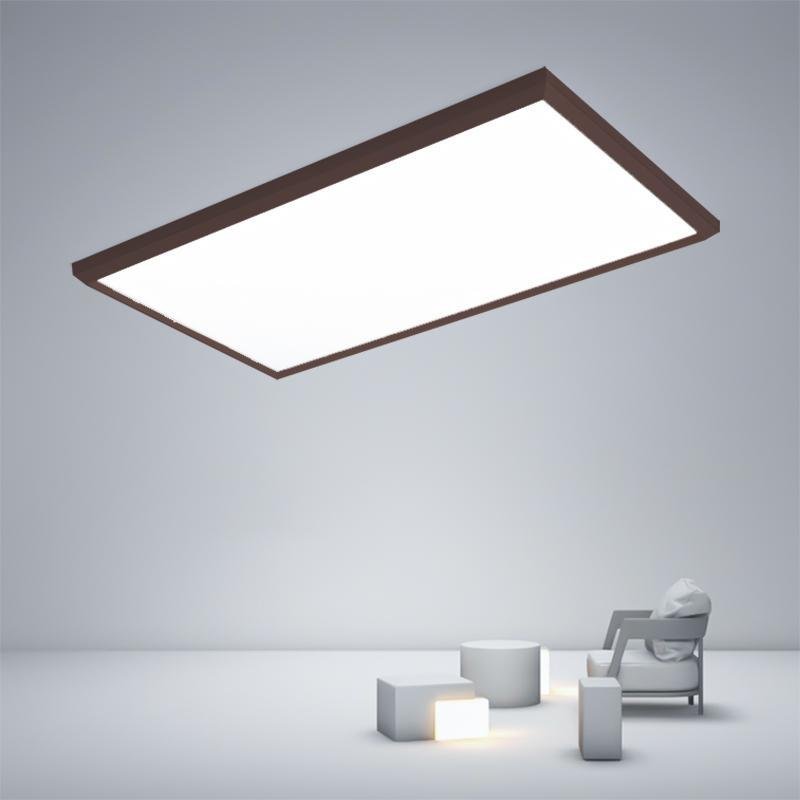 Portrait Flush-Mount Ceiling Light — Aluminum, Brown, Dimmable 3000K–6000K, Remote Control, 31" or 35"