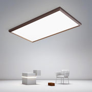 Portrait Flush-Mount Ceiling Light — Aluminum, Brown, Dimmable 3000K–6000K, Remote Control, 31" or 35"