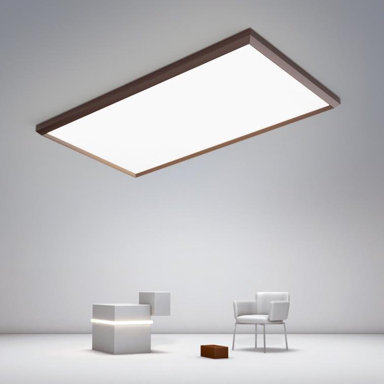 Portrait Flush-Mount Ceiling Light — Aluminum, Brown, Dimmable 3000K–6000K, Remote Control, 31" or 35"