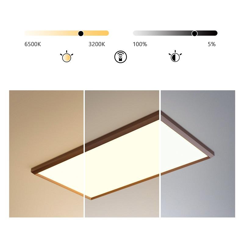 Portrait Flush-Mount Ceiling Light — Aluminum, Brown, Dimmable 3000K–6000K, Remote Control, 31" or 35"