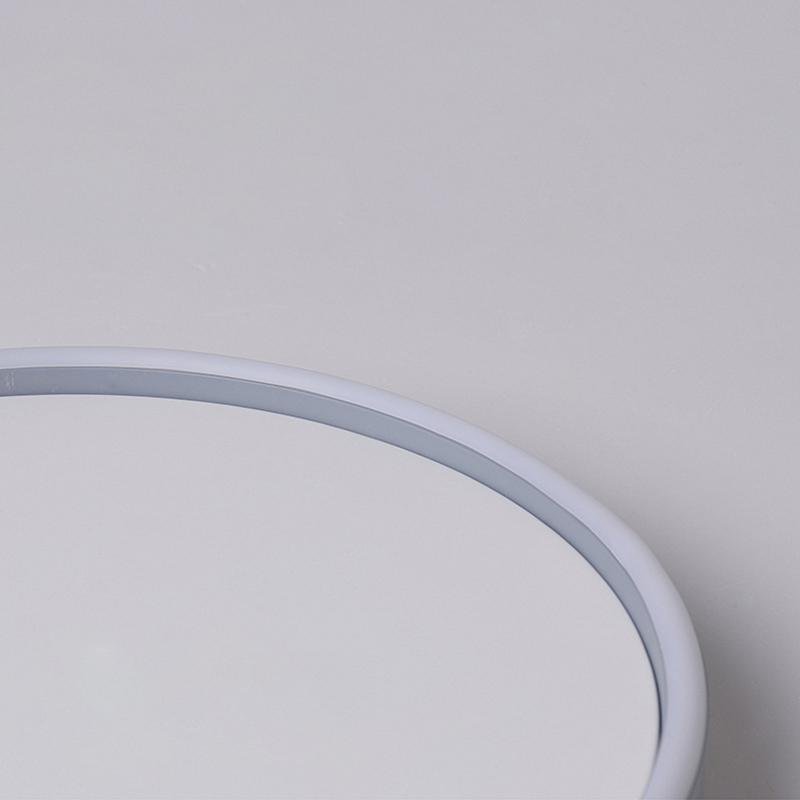 Modern Halo Circle LED Flush-Mount Ceiling Light — Aluminum & PMMA, Stepless Dimming, Remote Control, 16" or 24"