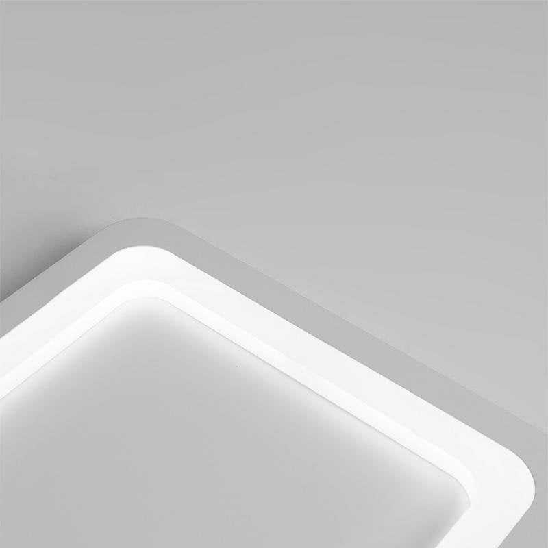 Gray Square Industrial LED Flush-Mount Ceiling Light — Dark Gray & White, Dimmable, Multi-Color Temperature, 15" or 19"