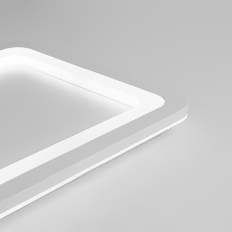 Gray Square Industrial LED Flush-Mount Ceiling Light — Dark Gray & White, Dimmable, Multi-Color Temperature, 15" or 19"
