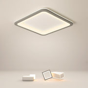 Gray Square Industrial LED Flush-Mount Ceiling Light — Dark Gray & White, Dimmable, Multi-Color Temperature, 15" or 19"