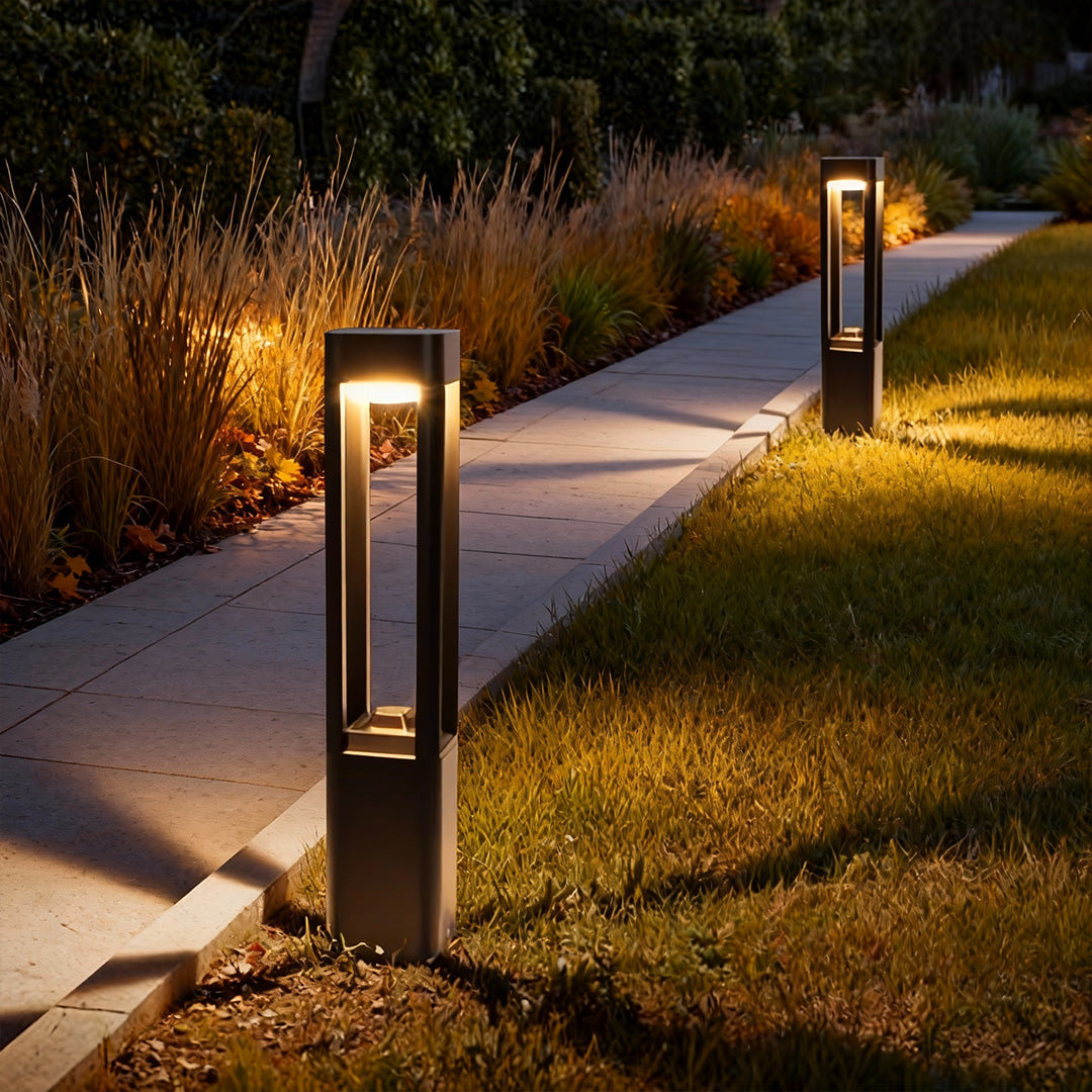Open-Sided Quadruple-Arm LED Bollard Light — Die-Cast Aluminum, 6W–10W, 3000K Warm White, IP55, 12"–36"