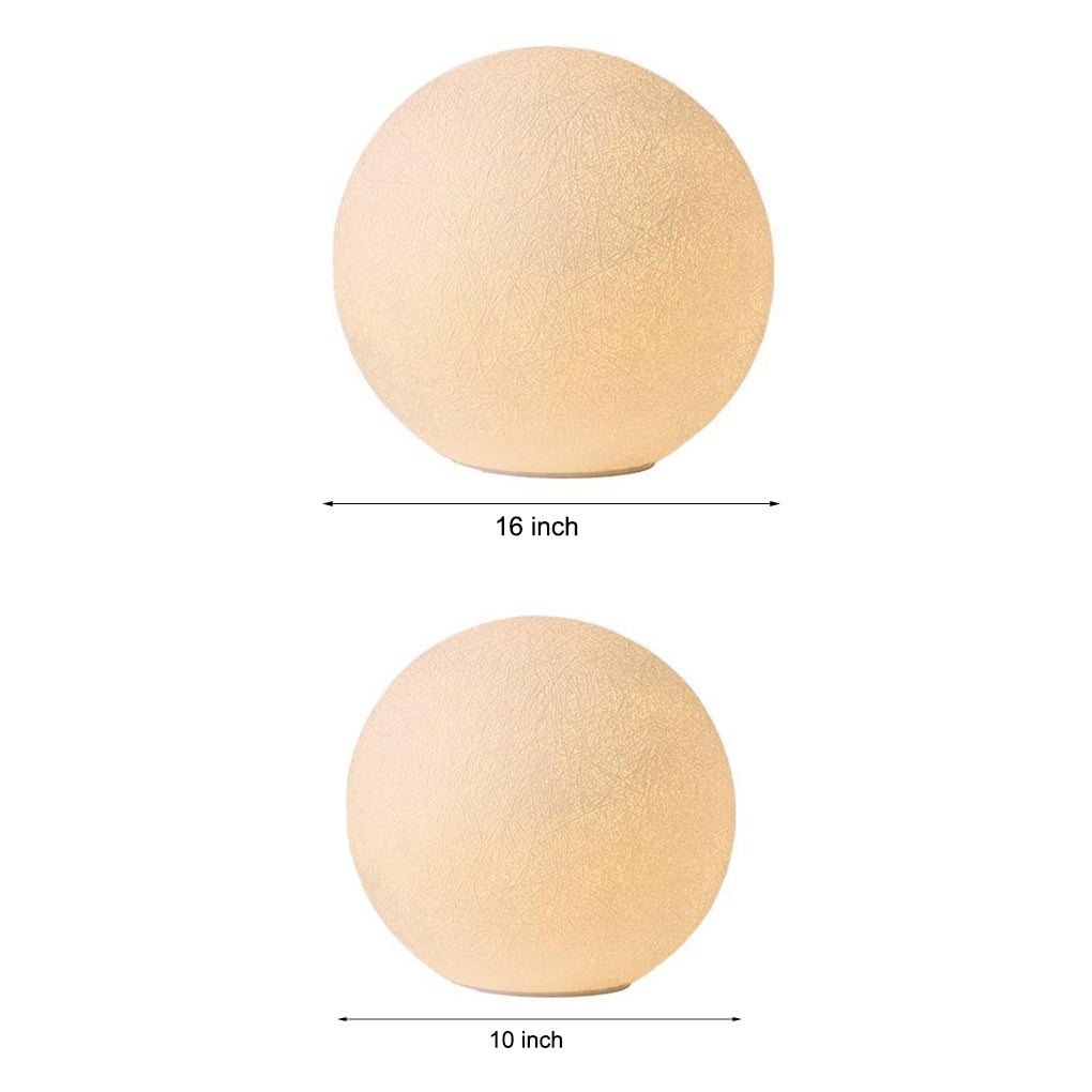 Moon Ball Outdoor Pillar Light — White Resin & Fiber, LED, IP65 Weatherproof, 9W / 16W, 3200K Warm White, 10" or 16"