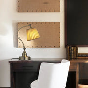 Empire-Style Metal Desk Lamp with Curved Arm and Adjustable Lighting for Industrial Spaces Luxe