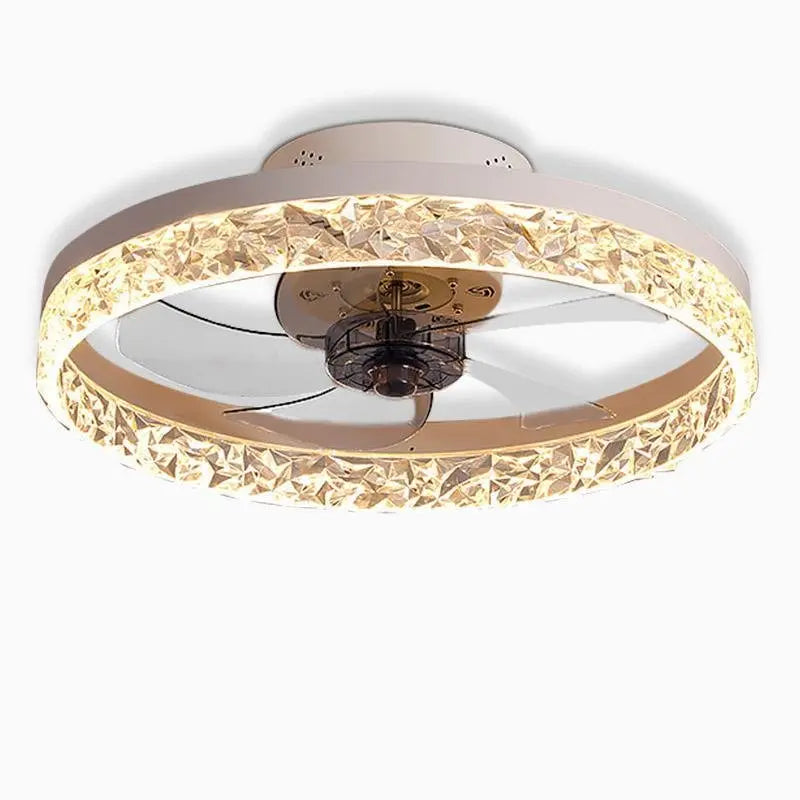 Rustic Flush Mount Ceiling Fan with 5 Blades, LED Bulbs, and Remote Control Luxe