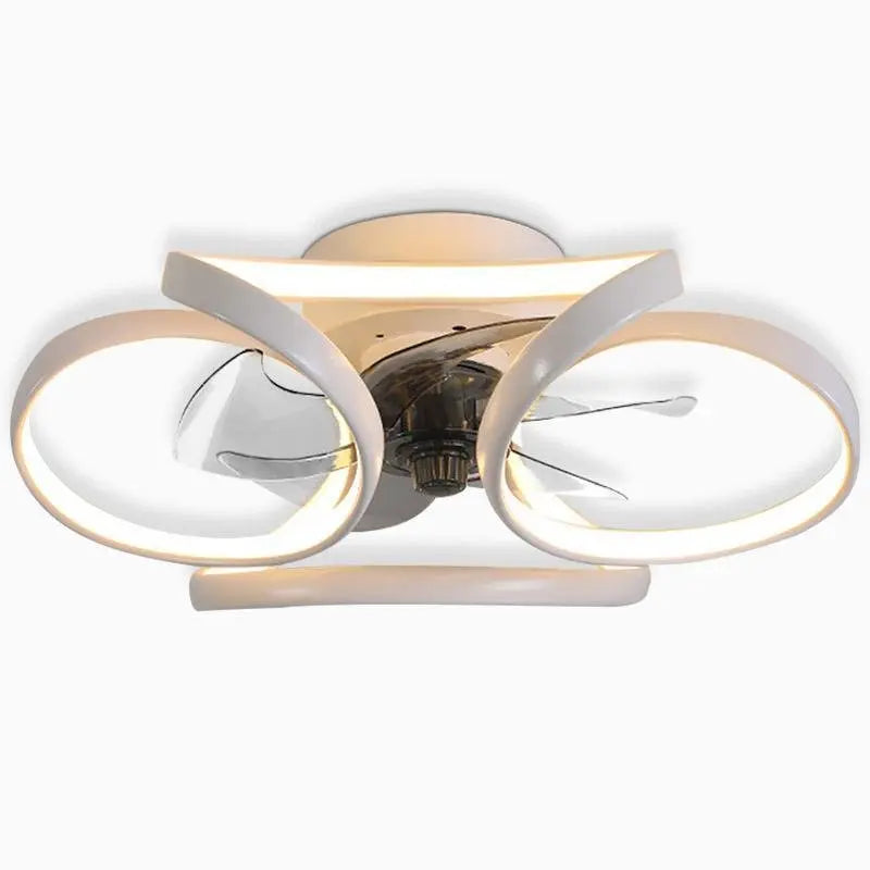 Modern Flush Mount Ceiling Fan Lights with Flower Design and Remote Control Luxe