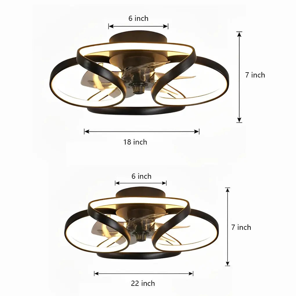Modern Flush Mount Ceiling Fan Lights with Flower Design and Remote Control Luxe