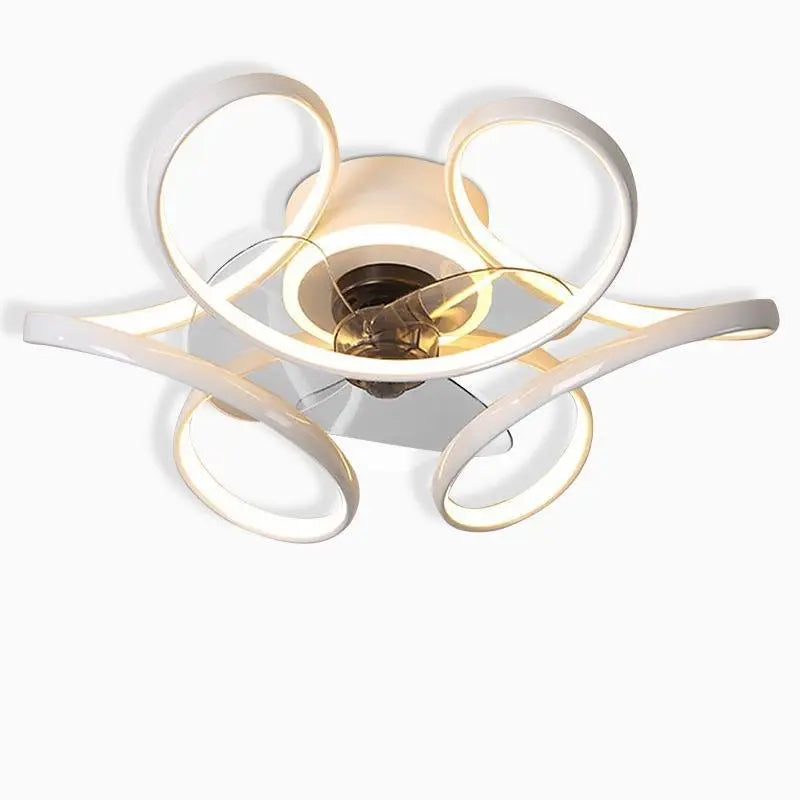18-Inch Modern Flower-Shaped Ceiling Fan Light with Remote Control Chandelier Luxe