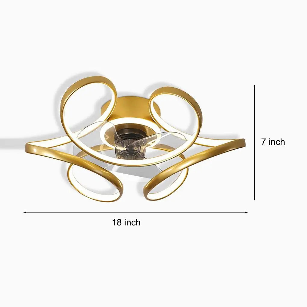 18-Inch Modern Flower-Shaped Ceiling Fan Light with Remote Control Chandelier Luxe