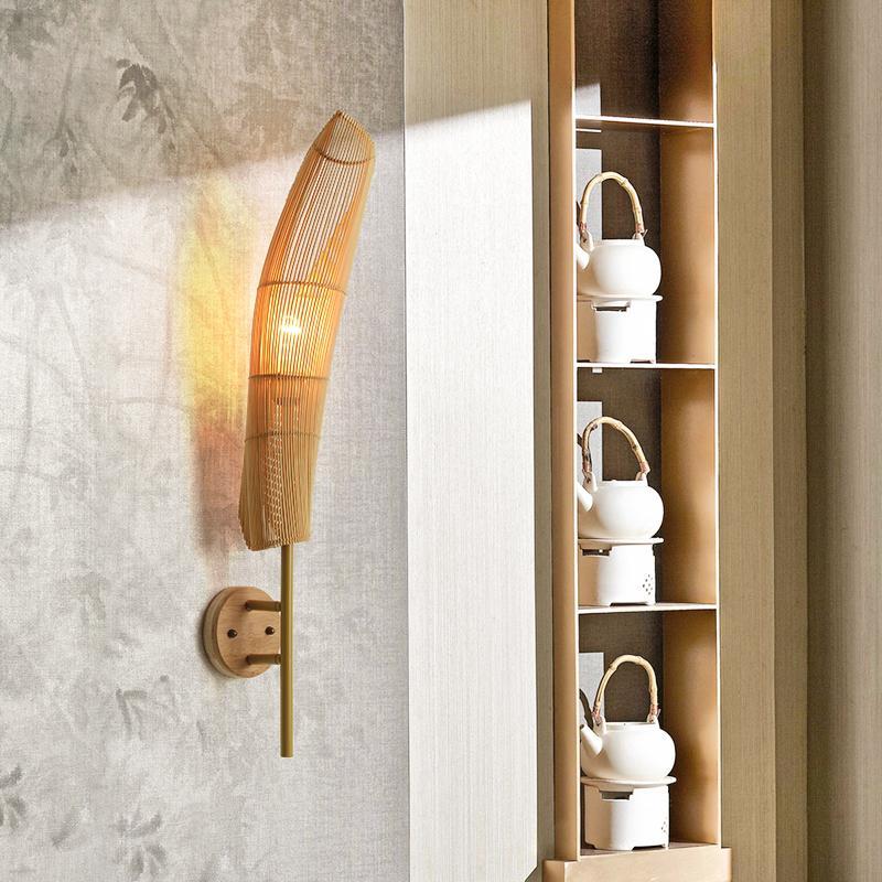 Freeform Bamboo Wall Sconce — Hardwired, E27, 4.33" × 18.90"