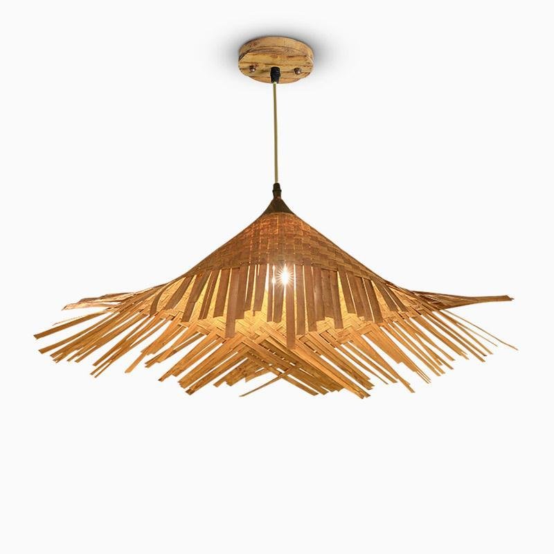 Caribbean Bamboo Woven Pendant Light — Burlywood, 28" Diameter, E26/E27, 21W–30W