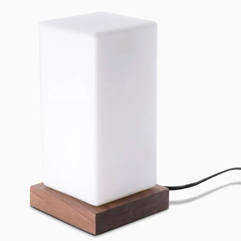 Battery-Operated LED Accent Lamp for Kids - Wooden Cube Design Luxe