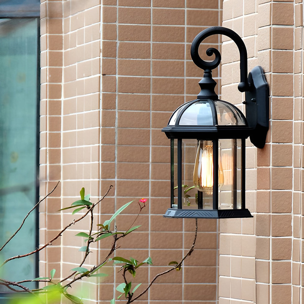 Vintage Double-Layer Glass Outdoor Wall Sconce — Die-Cast Aluminum, E27, IP-Rated Weatherproof
