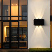 Modern Black Solar Up/Down Outdoor Wall Sconce — PVC & Acrylic, LED 3000K, IP54, 5W Panel