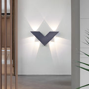 V-Shaped Up/Down Outdoor Wall Sconce — Black Aluminum, LED 6W, IP65 Weatherproof