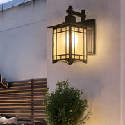 Vintage Retro Solar Outdoor Wall Sconce — Die-Cast Aluminum, LED, IP55, Remote Control, 3000K Warm White, Black / Bronze