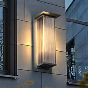 Modern Rectangular Outdoor Wall Sconce — Metal & Acrylic, 3W LED, IP65 Weatherproof, Solar