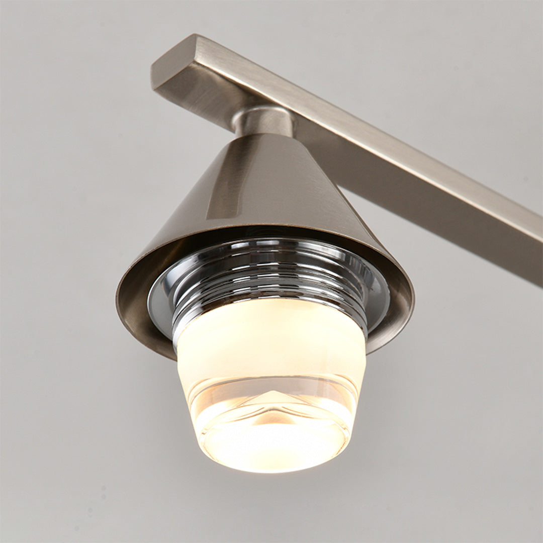 Sputnik Mid-Century Semi-Flush Mount — Sand Nickel Iron, Cognac Glass, 6- or 8-Light, Three-Color Dimming